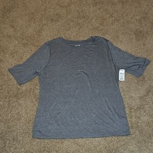 Apt. 9 Gray Short Sleeve Tee Classic Crew - Women's Large